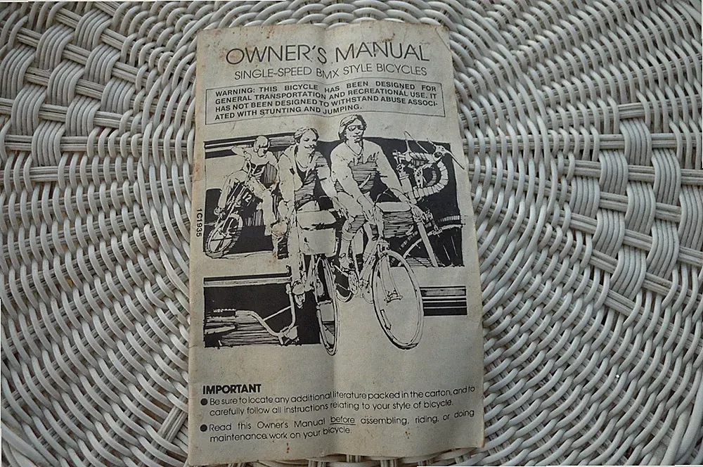 1982 HUFFY BMX SINGLE SPEED BICYCLE OWNERS MANUAL 1C1935