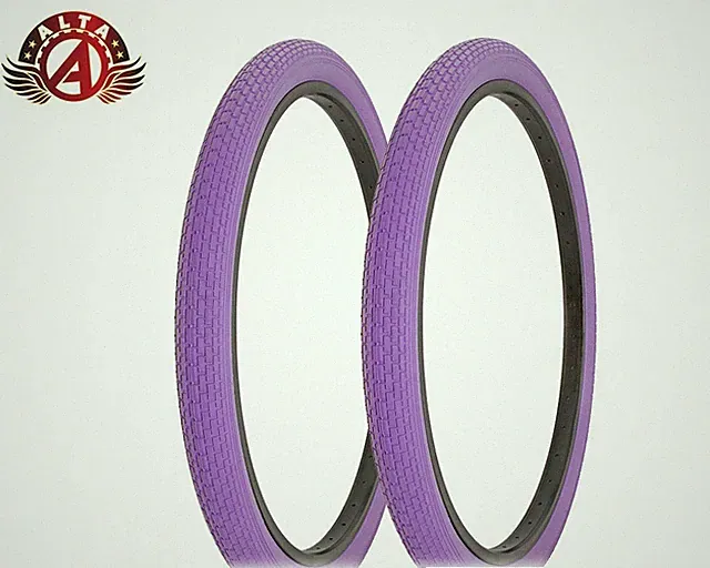 2 ALTA BICYCLE DURABLE S-2 WIRE BEAD TIRE 26 x 2.125 PURPLE CLASSIC MINI BRICK.