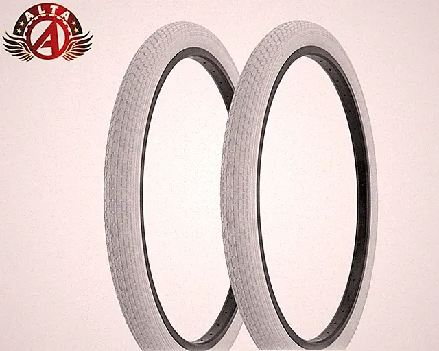 2 ALTA BICYCLE DURABLE S-2 WIRE BEAD TIRES 26 x 2.125 WHITE CLASSIC MINI BRICK.