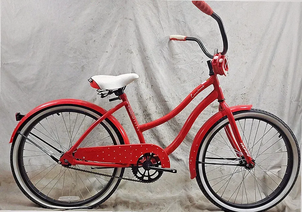 2020 Huffy Cranbook 24" Kids Cruiser Bicycle Small 16" Red Steel Step-Thru Cafe~