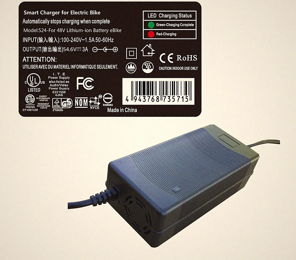 3 Amps Smart Charger for Huffy Oslo 20" inch Folding Electric Bike