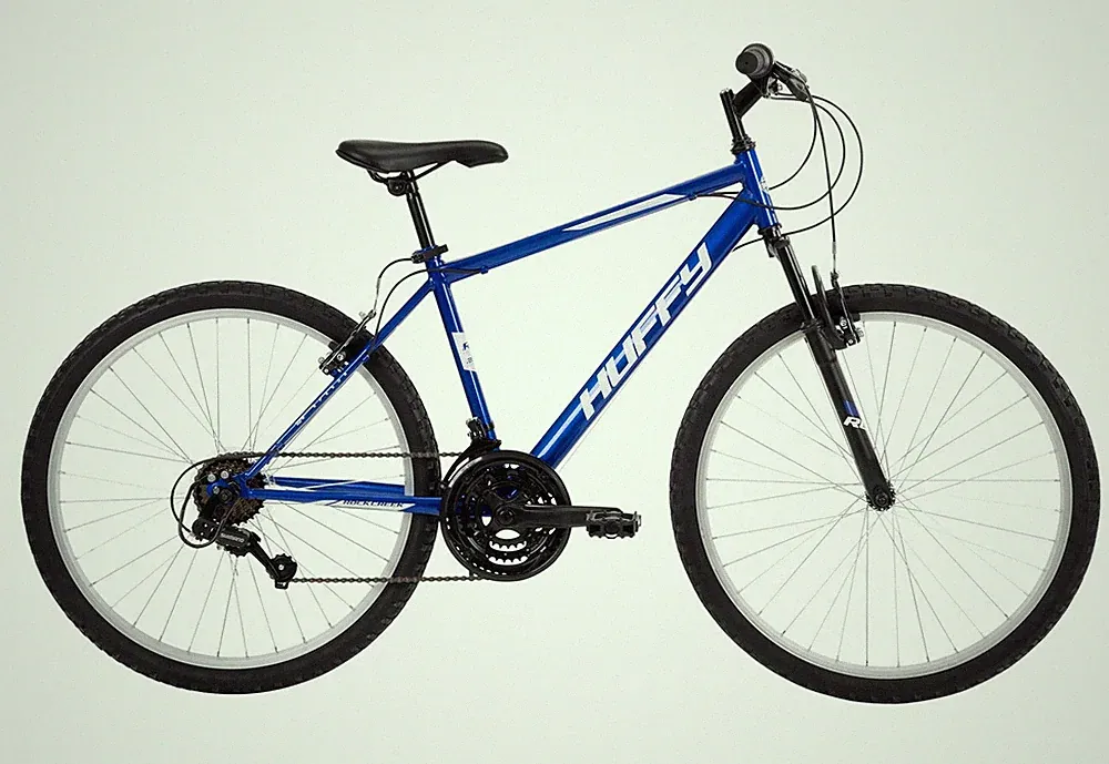 Huffy 26” Boys Men Mountain Bike Rock Creek Blue 18 Speed Crank Shifter Bicycle