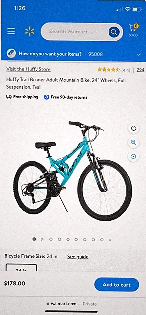 Huffy 54891P7 24 inch Bike - Matte Teal