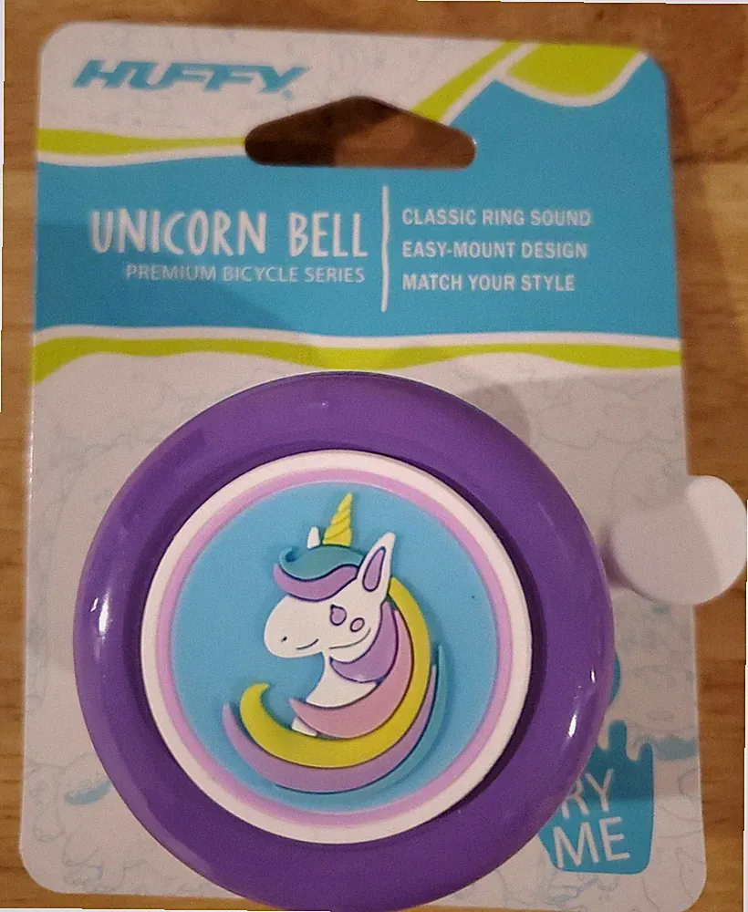 Huffy Bicycle Bell - PURPLE UNICORN Bike Bell - NEW in Package