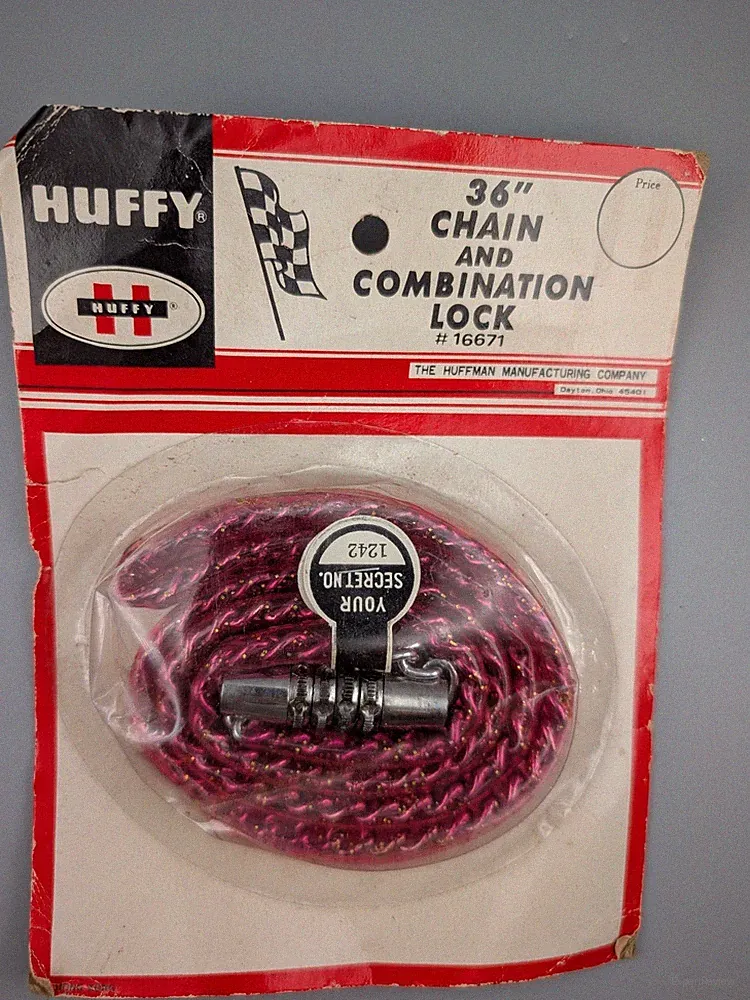 HUFFY Bicycle Purple Combo Chain Lock NOS in Package
