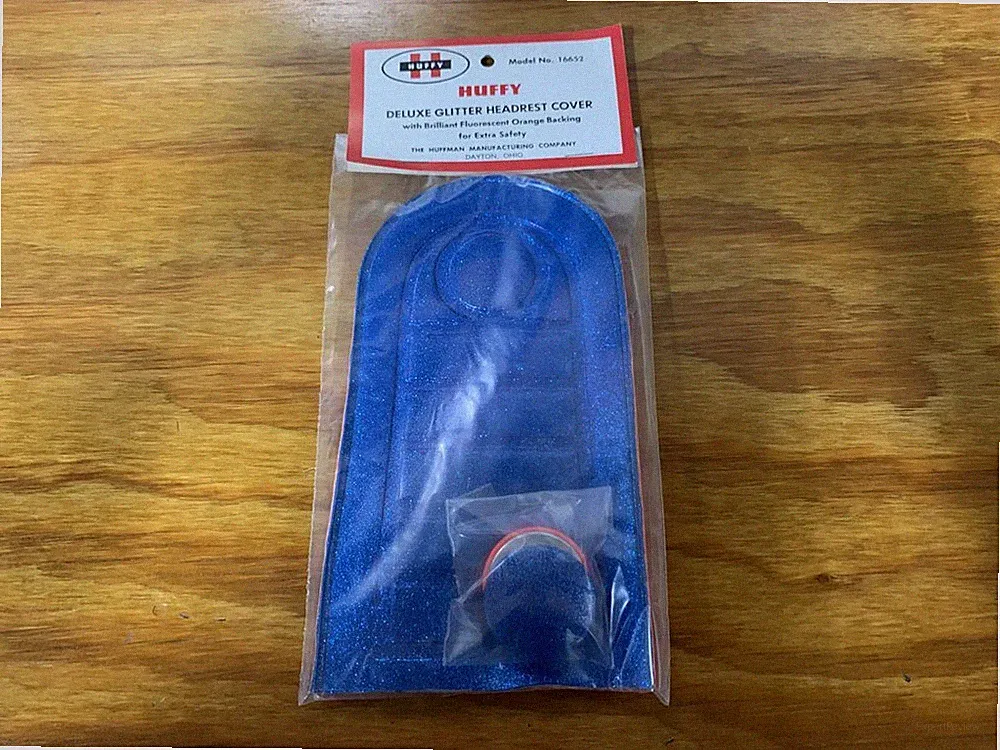 HUFFY BICYCLE SISSY BAR HEAD COVER PAD BLUE GLITTER VINTAGE NOS NEVER USED