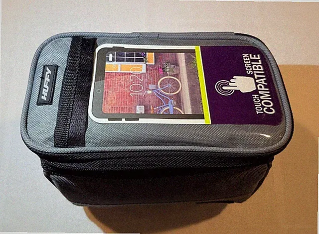 Huffy Bike Handlebar Bag - Front Insulated Basket with Phone Mount, Gray NEW