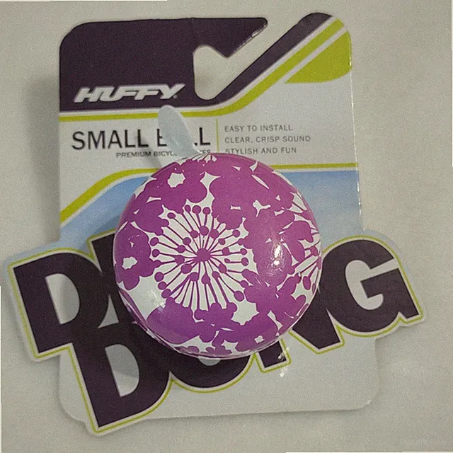 Huffy Ding Dong Small Bicycle Bell Purple And White Floral Fun
