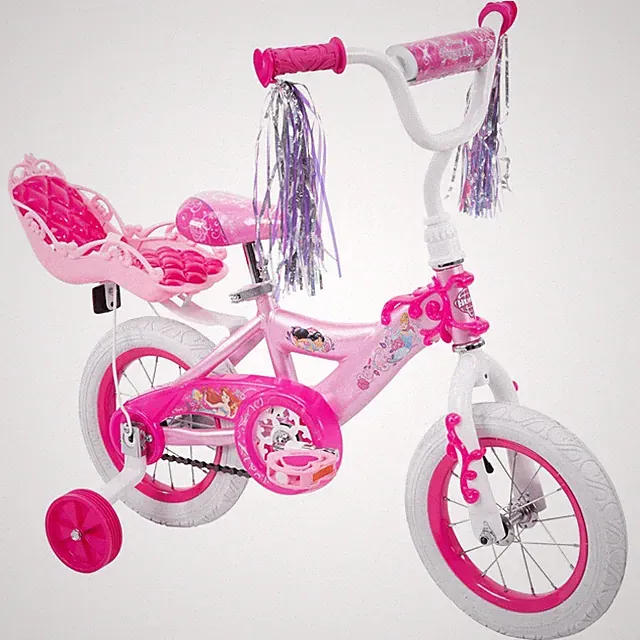 Huffy Disney Princess Girl Kids Bike 3-5 Years 12" Girl Doll Seat Streamers Pink
