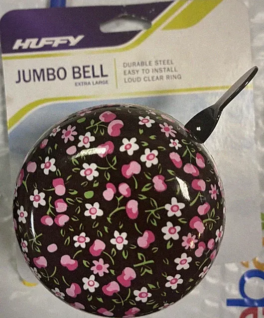 Huffy Jumbo White Flower Bike Bell Clear Crisp DING DONG Sound Easy-Mount Design