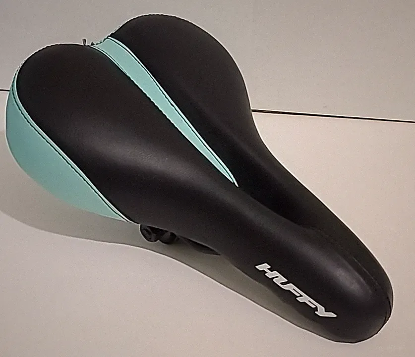 Huffy Sport Bicycle Seat Saddle Comfort Saddle Seat Molded Padded Black Teal.
