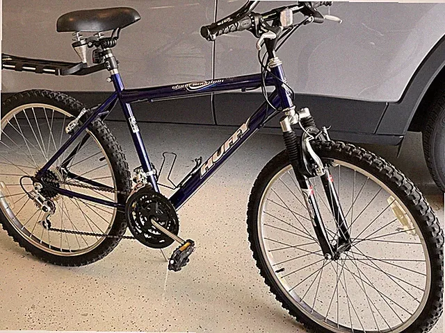 Huffy Stone Mountain Men's blue bike ready for adventure