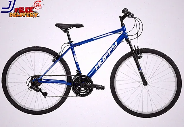 Mens Mountain Bike 26" Huffy Boys Road Bicycle 18 Speed Cycling Blue Steel Frame