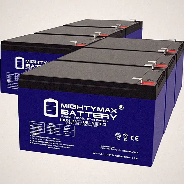 Mighty Max 12V 15AH GEL F2 Battery Replaces Huffy Buzz Electric Scooter - 6 Pack