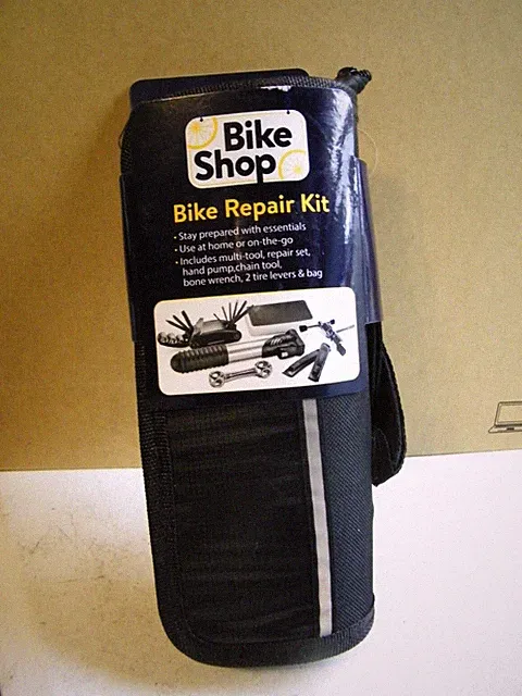 NEW BIKE SHOP BIKE REPAIR KIT Multi-Tool Pump & Bone Wrench 6 Pieces