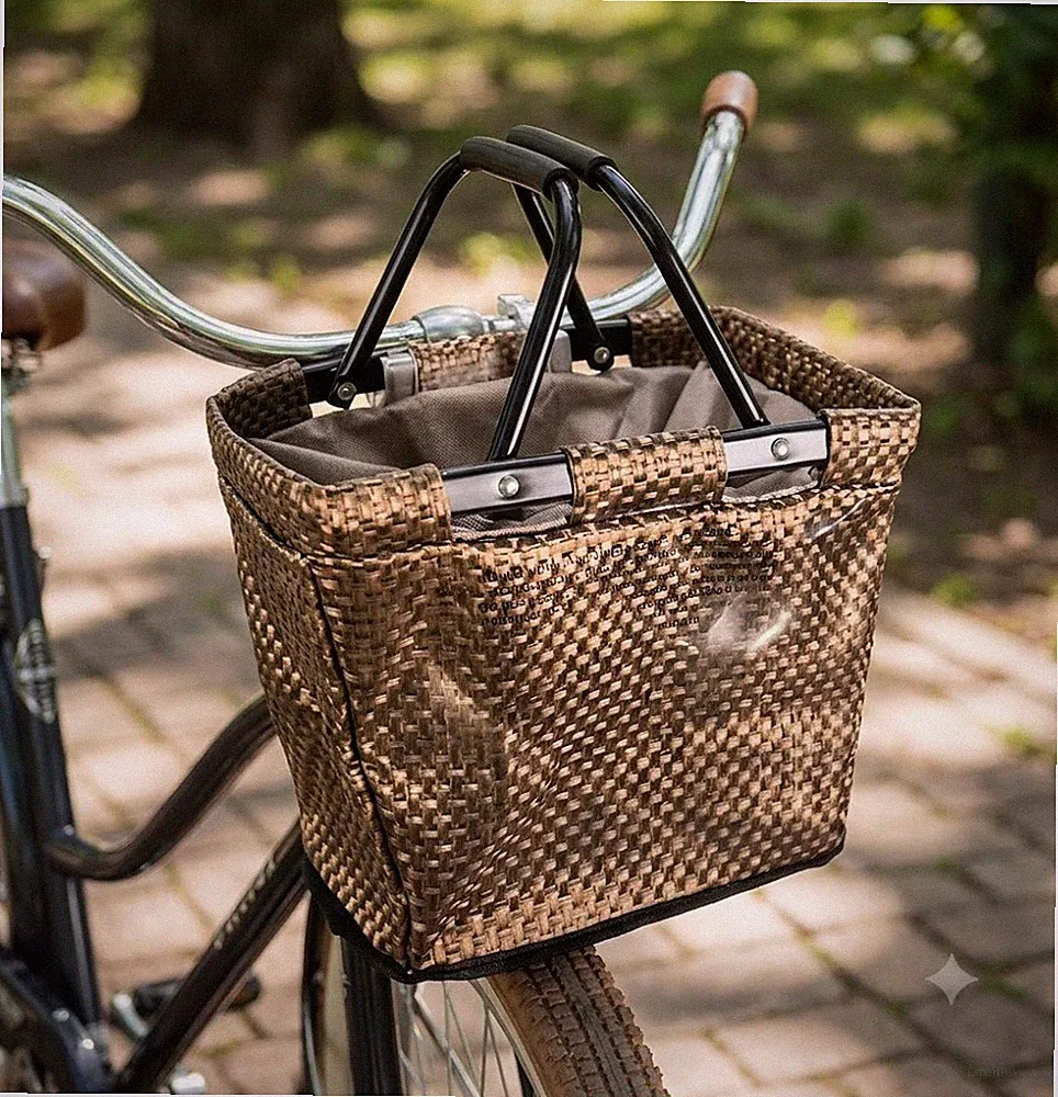 NEW Brown Huffy Collapsible Folding Bike Bicycle Front Handlebar Basket Carrier