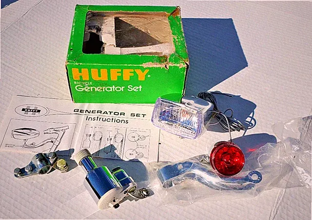 NOS Huffy Generator Head Tail Light Set Bicycle Screamer Murray Sears Spyder AMF