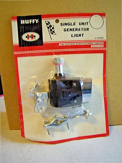 NOS VINTAGE HUFFY BICYCLE HEADLIGHT SINGLE UNIT GENERATOR LIGHT HUFFMAN #16587
