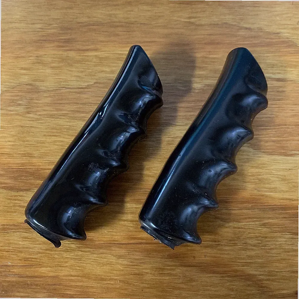 VINTAGE BICYCLE GRIPS AUSTRIA MADE BLACK FITS HUFFY, SEARS AND MANY BIKES NOS