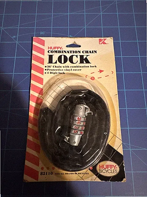 Vintage Huffy 36 Inch Combination Chain Bicycle Lock - Vinyl Coated 4 Digit, NOS
