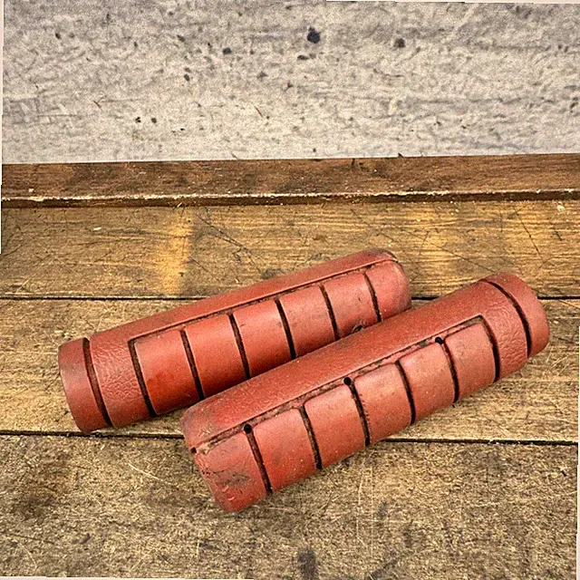 Vintage Huffy Rawhide Grips Red Muscle Bike Cruiser Slip On 4.5 In Rubber 1970s
