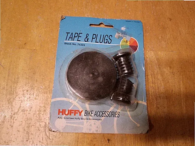 Vintage Huffy Vinyl Road Bike Handlebar Tape Roll - Black with Plugs